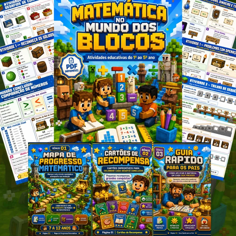 Combo completo Matemática no Mundo dos Blocos